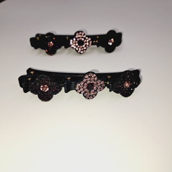 11 Mixed Hair Clips and hair separators Multicolored stones - Picture 3 of 16